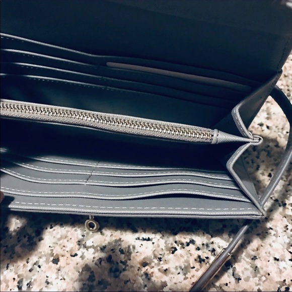 Grey Belted Hermes Kelly Style Turn-lock Wallet - Picture 6 of 7